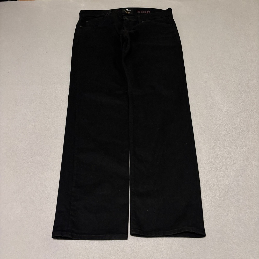 7 For All Mankind Mens The Straight Foolproof Denim Jeans Size 36 Black Classic